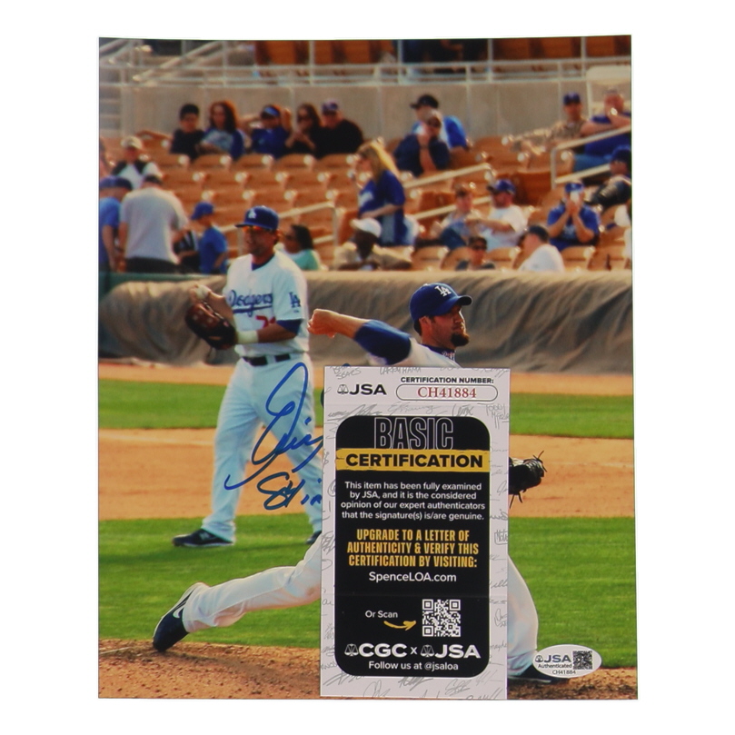 Eric Gagne Signed Dodgers 8x10 Photo Inscribed "84 In Row" (JSA) at PristineAuction.com Eric Gagne Signed Dodgers 8x10 Photo Inscribed "84 In Row" (JSA) at PristineAuction.com