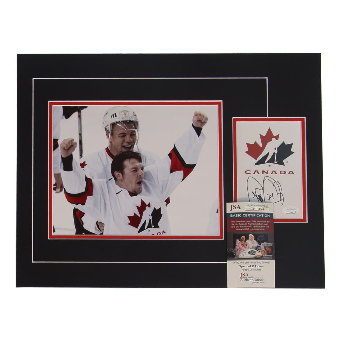 Theo Fleury Signed 12x17 Custom Matted Photo Display (JSA) at PristineAuction.com Theo Fleury Signed 12x17 Custom Matted Photo Display (JSA) at PristineAuction.com