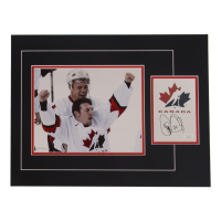 Theo Fleury Signed 12x17 Custom Matted Photo Display (JSA) at PristineAuction.com
