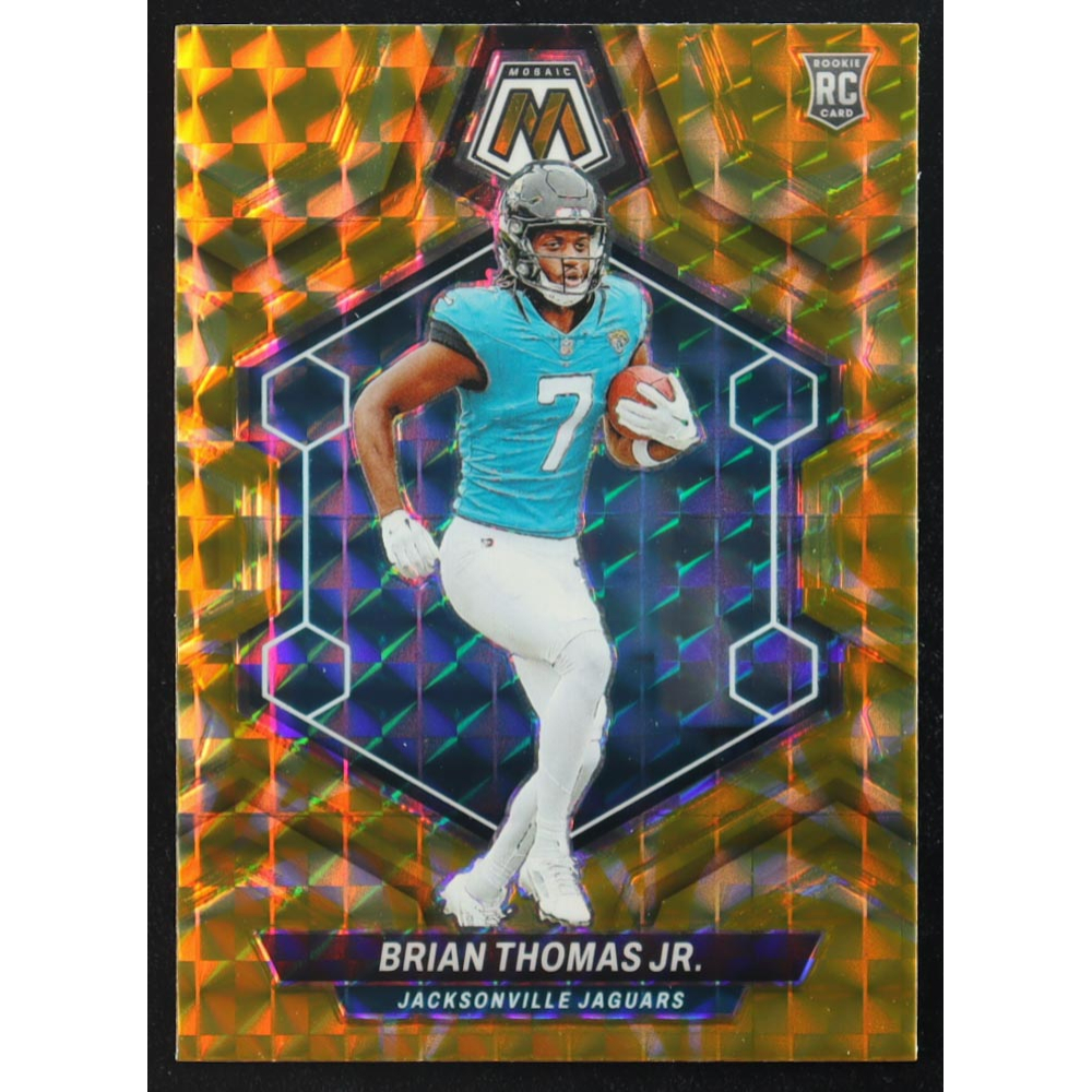 Brian Thomas Jr. 2024 Mosaic Reactive Yellow #323 RC at PristineAuction.com