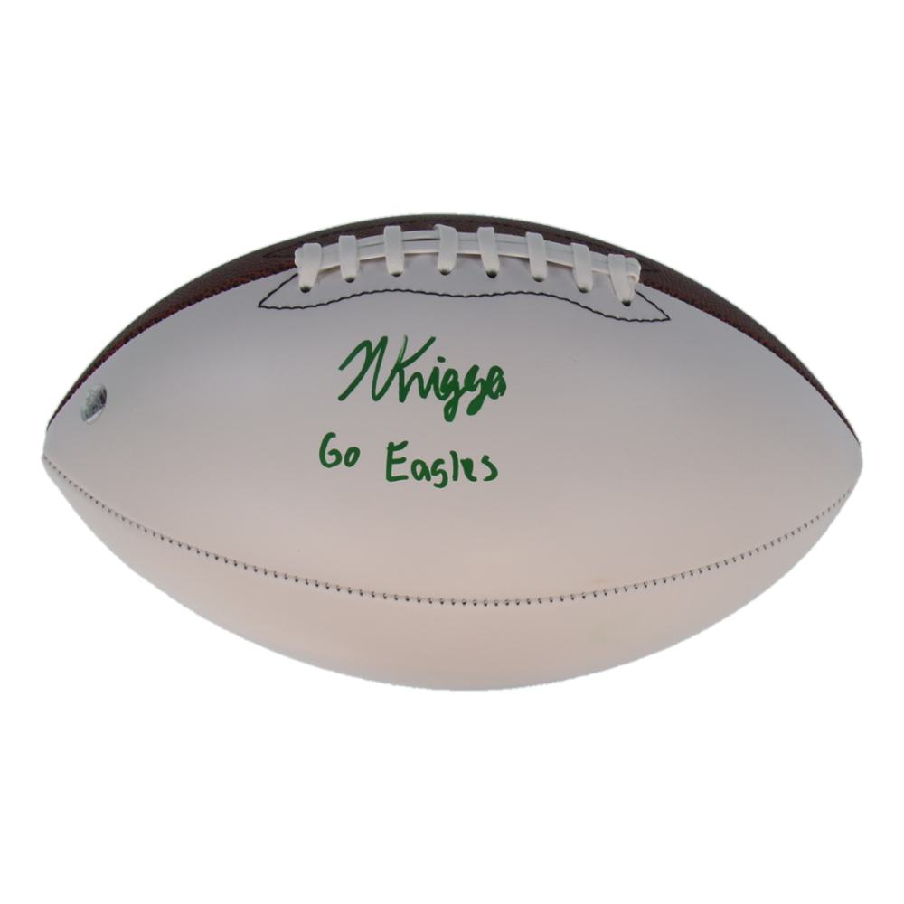 Noah Knigga Signed Football Inscribed "Go Eagles" (AWM) at PristineAuction.com