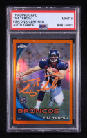 Tim Tebow Signed 2010 Topps Chrome Orange Refractors #C100 RC (PSA | Auto 9) at PristineAuction.com
