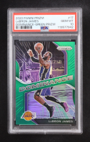 LeBron James 2020-21 Panini Prizm Dominance Prizms Green #17 (PSA 10) at PristineAuction.com