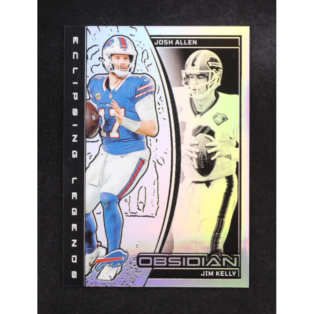 Josh Allen / Jim Kelly 2024 Panini Obsidian Eclipsing Legends Silver #10 #57/99 at PristineAuction.com