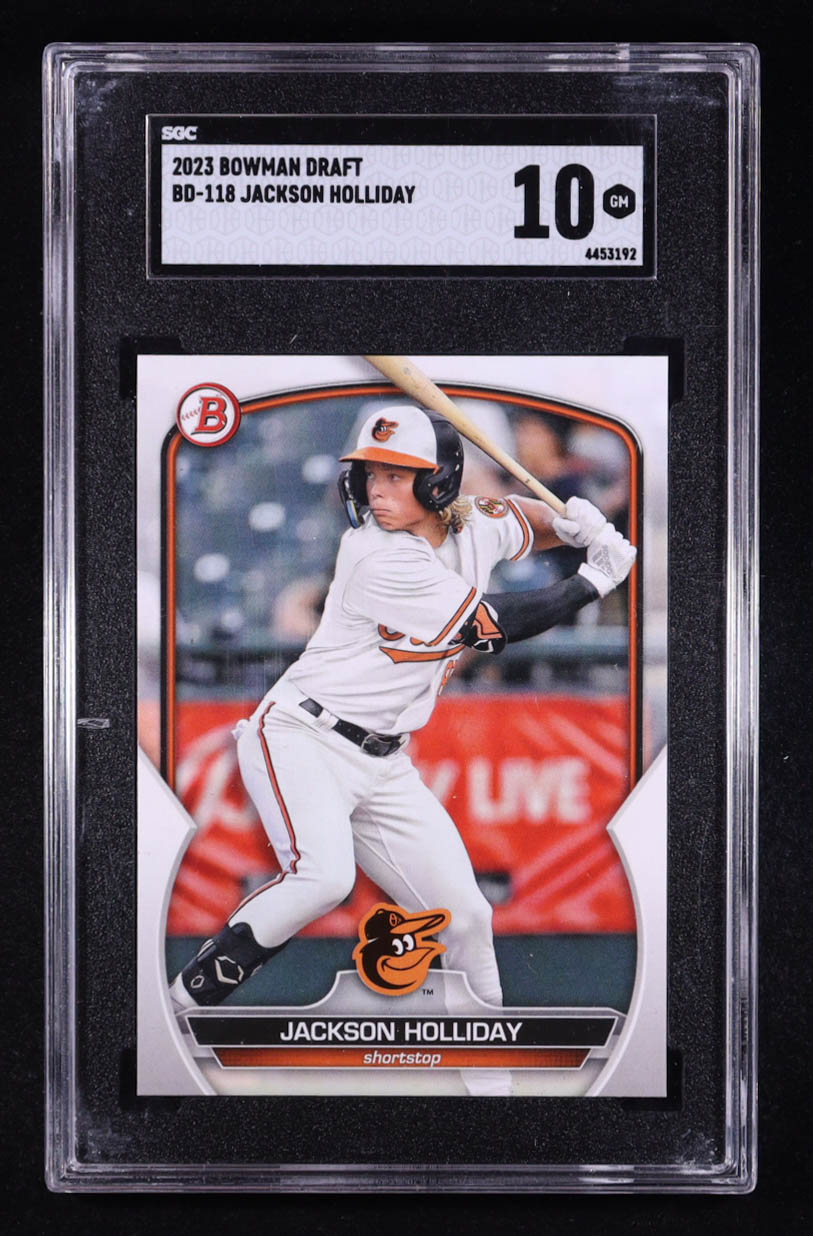 Jackson Holliday 2023 Bowman Draft #BD118 RC (SGC 10) at PristineAuction.com Jackson Holliday 2023 Bowman Draft #BD118 RC (SGC 10) at PristineAuction.com