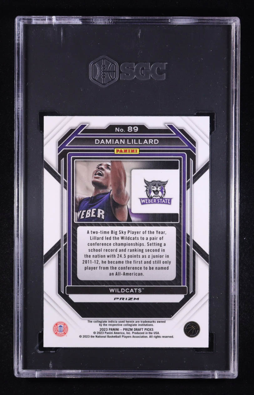 Damian Lillard 2023-24 Panini Prizm Draft Picks Prizms Purple Wave #89 (SGC 10) at PristineAuction.com Damian Lillard 2023-24 Panini Prizm Draft Picks Prizms Purple Wave #89 (SGC 10) at PristineAuction.com