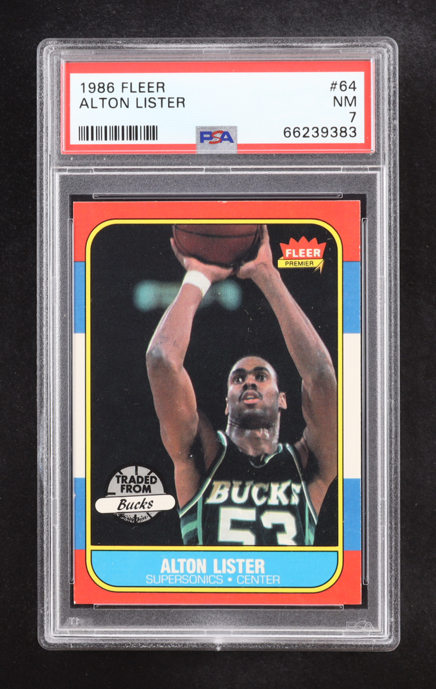 Alton Lister 1986-87 Fleer #64 (PSA 7) at PristineAuction.com Alton Lister 1986-87 Fleer #64 (PSA 7) at PristineAuction.com