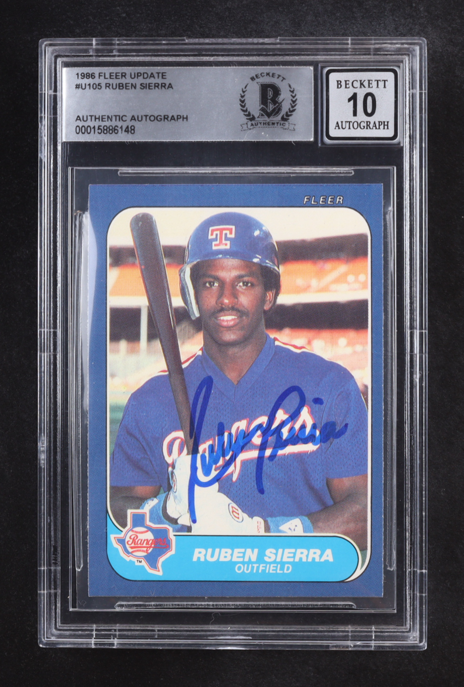 Ruben Sierra Signed 1986 Fleer Update Autographs #U105 (Beckett | Autograph Graded BGS 10) at PristineAuction.com Ruben Sierra Signed 1986 Fleer Update Autographs #U105 (Beckett | Autograph Graded BGS 10) at PristineAuction.com
