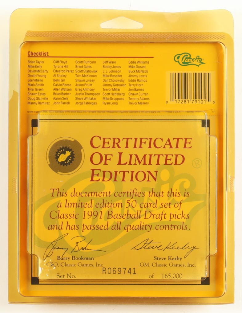 1991 Classic Baseball Draft Picks Complete Set of (50) Cards at PristineAuction.com 1991 Classic Baseball Draft Picks Complete Set of (50) Cards at PristineAuction.com