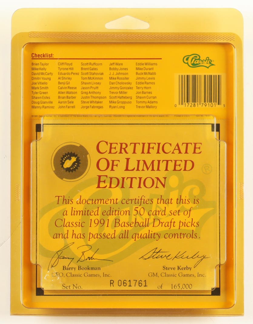 1991 Classic Baseball Draft Picks Complete Set of (50) Cards at PristineAuction.com 1991 Classic Baseball Draft Picks Complete Set of (50) Cards at PristineAuction.com