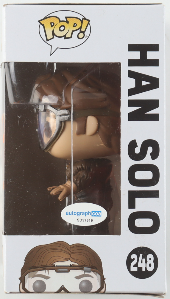 Alden Ehrenreich Signed "Star Wars" #248 Han Solo Bobble-Head Funko Pop! Vinyl Figure (ACOA) at PristineAuction.com Alden Ehrenreich Signed "Star Wars" #248 Han Solo Bobble-Head Funko Pop! Vinyl Figure (ACOA) at PristineAuction.com
