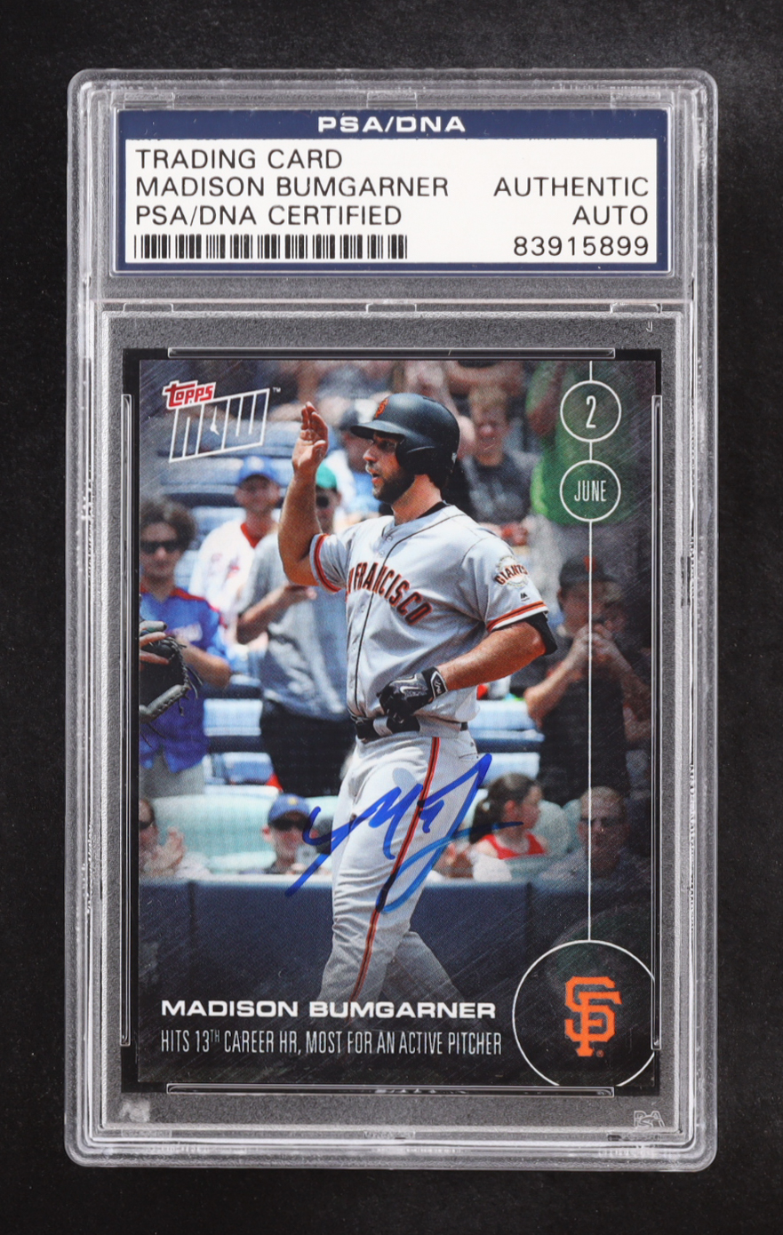 Madison Bumgarner Signed 2016 Topps Now #119 (PSA) at PristineAuction.com Madison Bumgarner Signed 2016 Topps Now #119 (PSA) at PristineAuction.com
