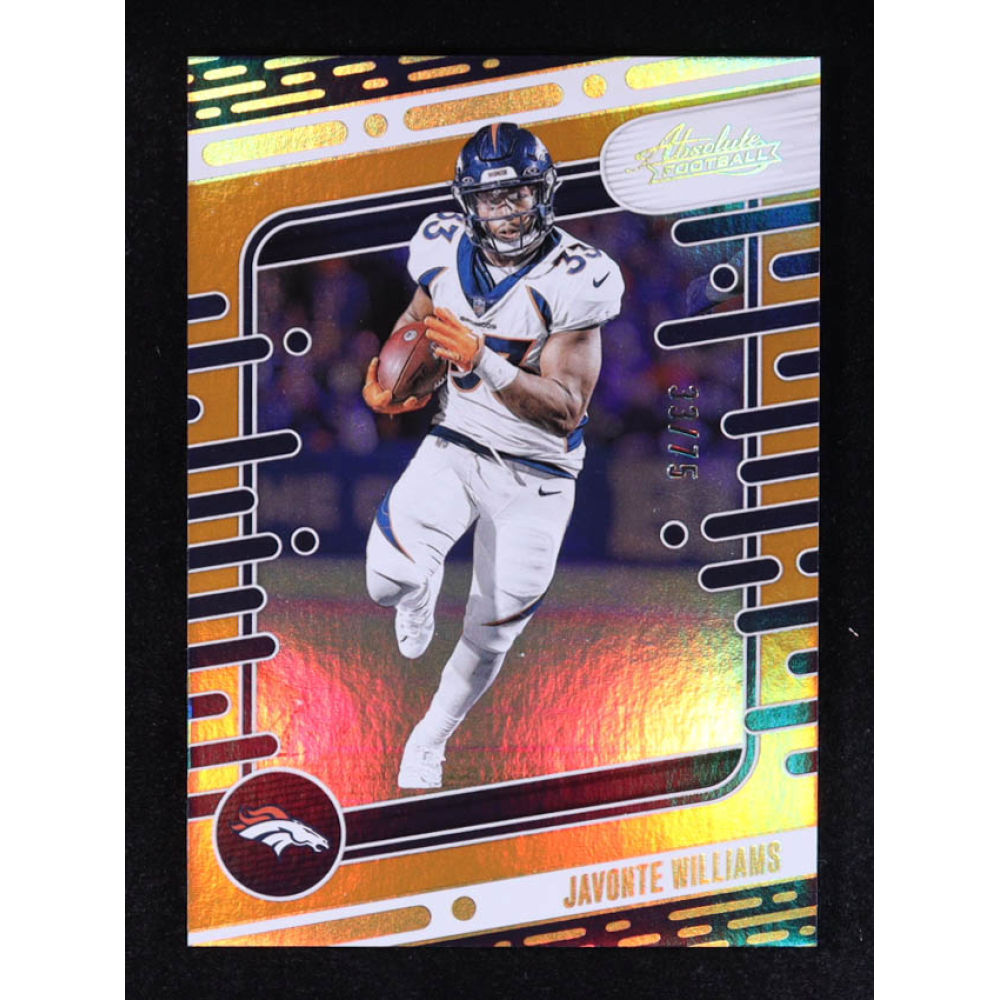 Javonte Williams 2024 Absolute Spectrum Orange #31 #33/75 at PristineAuction.com