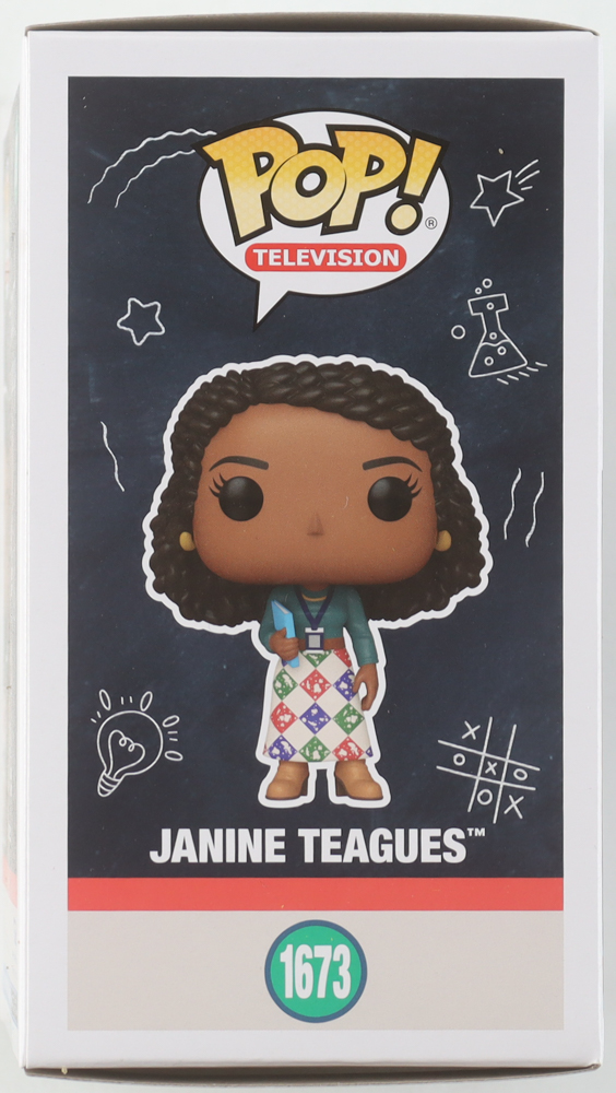 Quinta Brunson Signed "Abbott Elementary" #1673 Janine Teagues Funko Pop! Vinyl Figure (Beckett) at PristineAuction.com Quinta Brunson Signed "Abbott Elementary" #1673 Janine Teagues Funko Pop! Vinyl Figure (Beckett) at PristineAuction.com