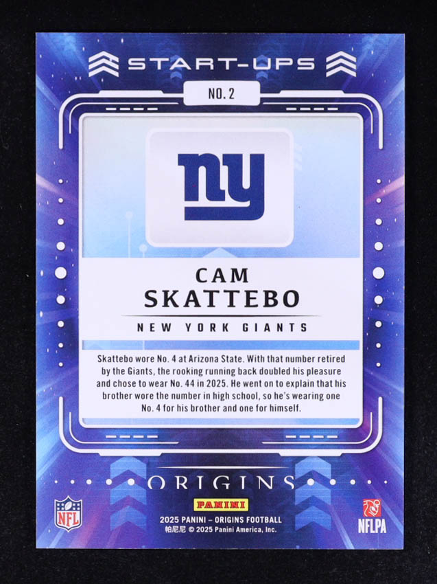 Cam Skattebo 2025 Panini Origins Start Ups #2 RC at PristineAuction.com Cam Skattebo 2025 Panini Origins Start Ups #2 RC at PristineAuction.com