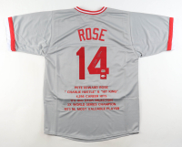 Pete Rose Signed Career Highlight Stat Jersey (JSA & Rose) at PristineAuction.com