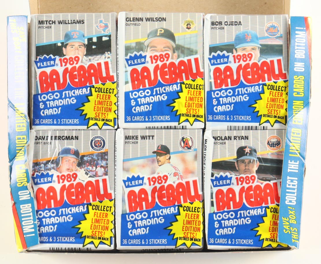 1989 Fleer Baseball Cello Box with (24) Packs at PristineAuction.com 1989 Fleer Baseball Cello Box with (24) Packs at PristineAuction.com