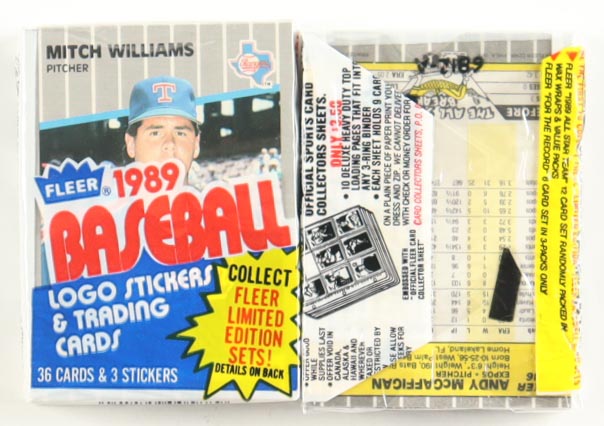 1989 Fleer Baseball Cello Box with (24) Packs at PristineAuction.com 1989 Fleer Baseball Cello Box with (24) Packs at PristineAuction.com