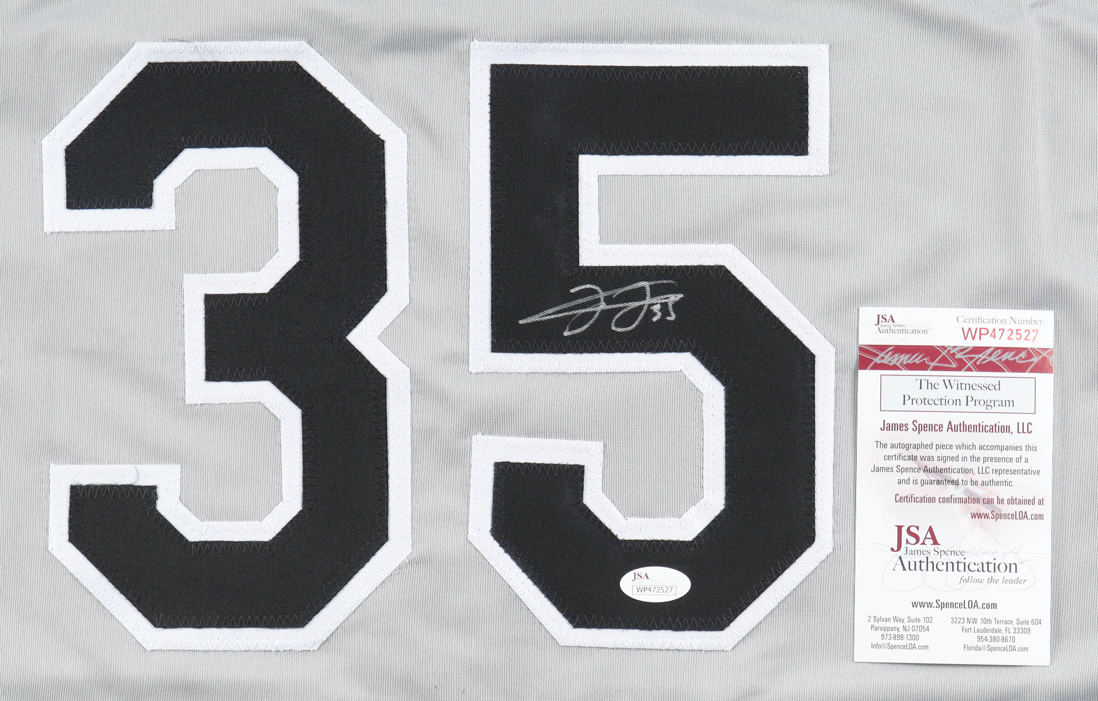 Frank Thomas Signed Career Stat Highlight Jersey (JSA) at PristineAuction.com Frank Thomas Signed Career Stat Highlight Jersey (JSA) at PristineAuction.com