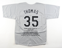 Frank Thomas Signed Career Stat Highlight Jersey (JSA) at PristineAuction.com