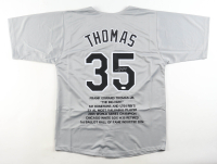 Frank Thomas Signed Career Stat Highlight Jersey (JSA) at PristineAuction.com