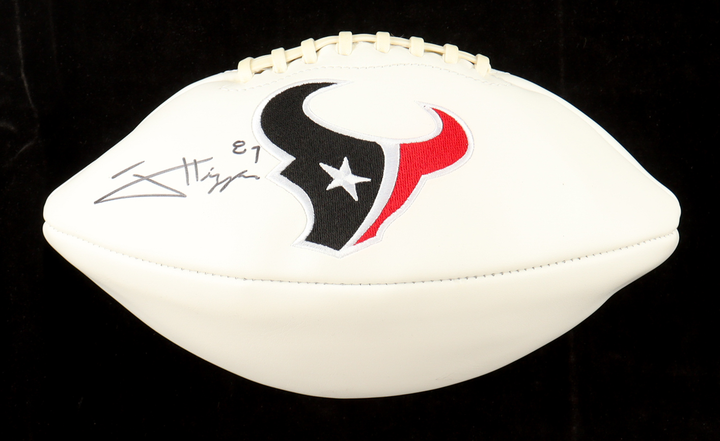 Jayden Higgins Signed Texans Logo Football (Beckett) at PristineAuction.com Jayden Higgins Signed Texans Logo Football (Beckett) at PristineAuction.com