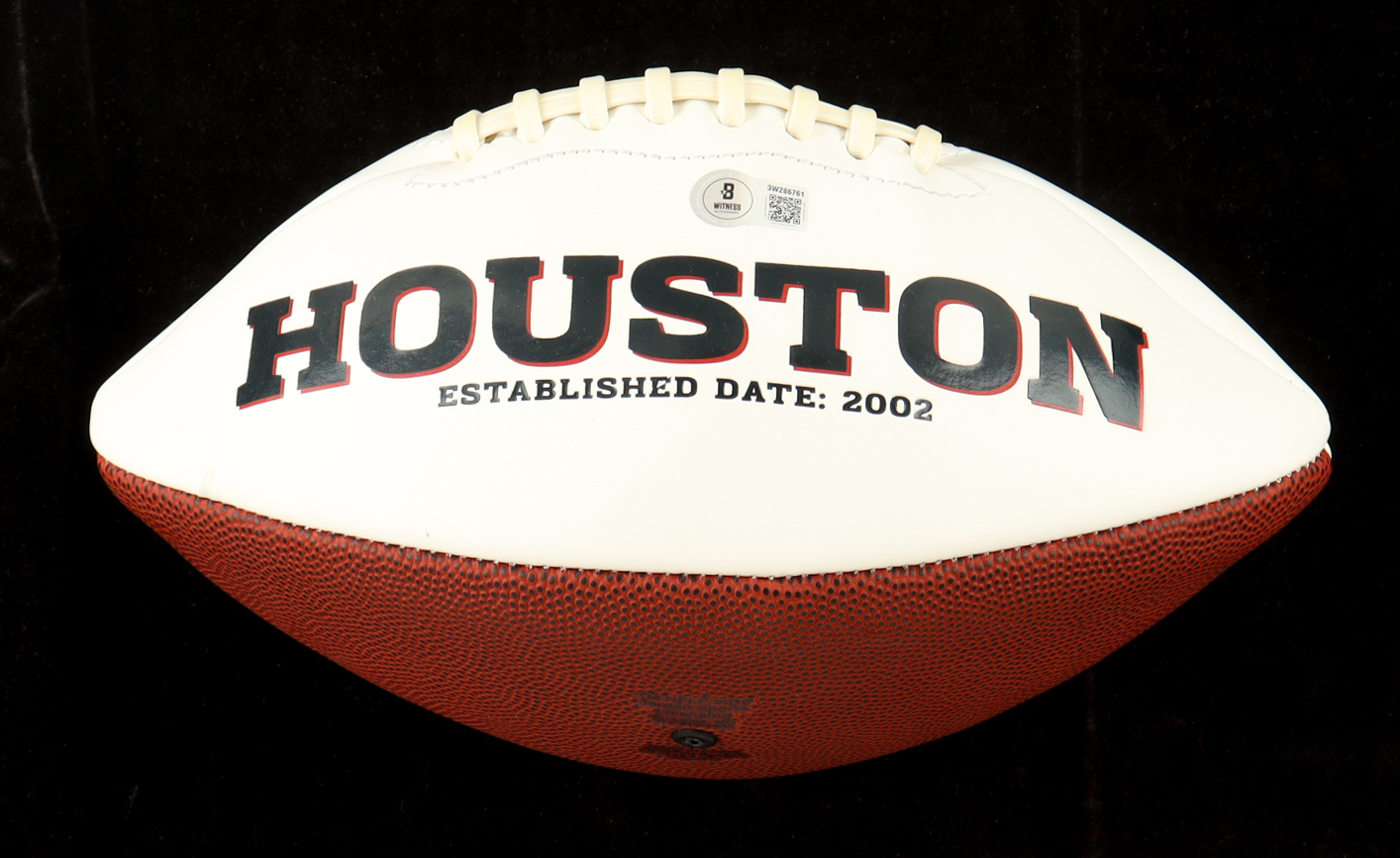 Jayden Higgins Signed Texans Logo Football (Beckett) at PristineAuction.com Jayden Higgins Signed Texans Logo Football (Beckett) at PristineAuction.com