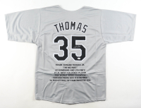 Frank Thomas Signed Career Stat Highlight Jersey (JSA) at PristineAuction.com