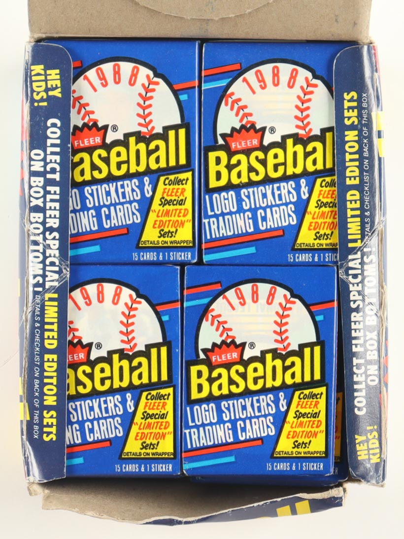 1988 Fleer Baseball Wax Box with (36) Packs at PristineAuction.com 1988 Fleer Baseball Wax Box with (36) Packs at PristineAuction.com
