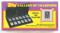 1988 Topps Gallery of Champions Complete Set of (12) with Aluminum Replica Cards in Presentation Felt Box at PristineAuction.com