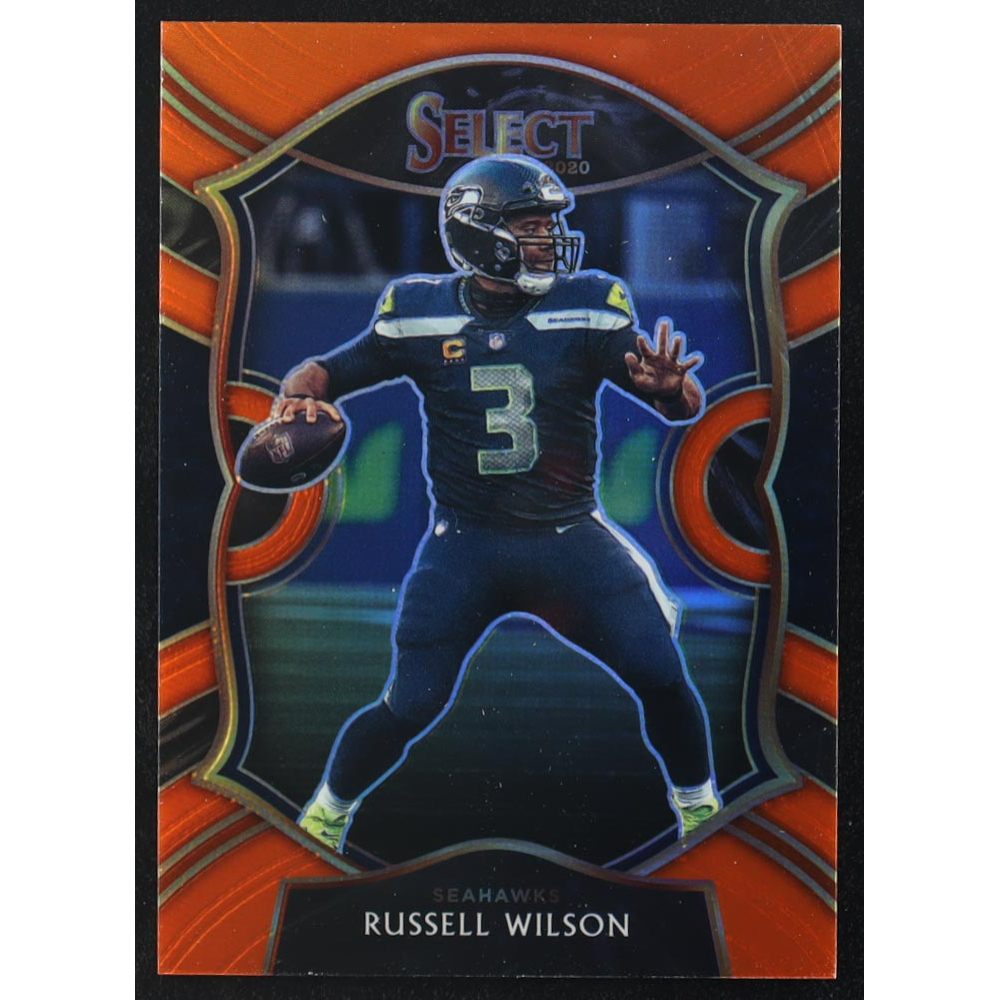 Russell Wilson 2020 Select Orange #4 #4/49 at PristineAuction.com