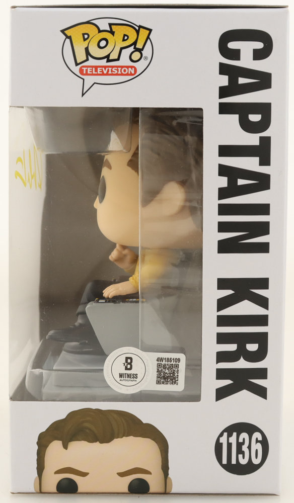 William Shatner Signed "Star Trek" #1136 Captain Kirk Funko Pop! Vinyl Figure (Beckett) at PristineAuction.com William Shatner Signed "Star Trek" #1136 Captain Kirk Funko Pop! Vinyl Figure (Beckett) at PristineAuction.com
