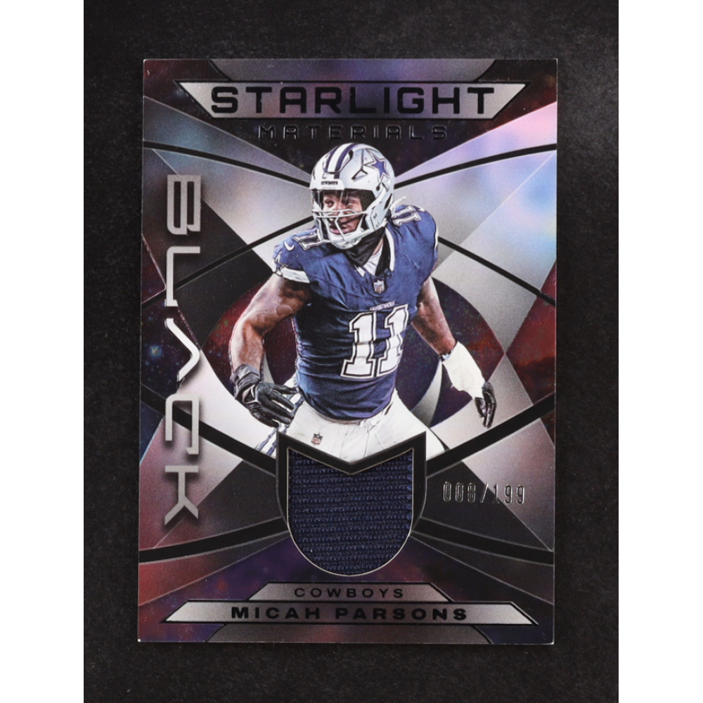 Micah Parsons 2024 Panini Black Starlight Materials #9 #8/199 at PristineAuction.com