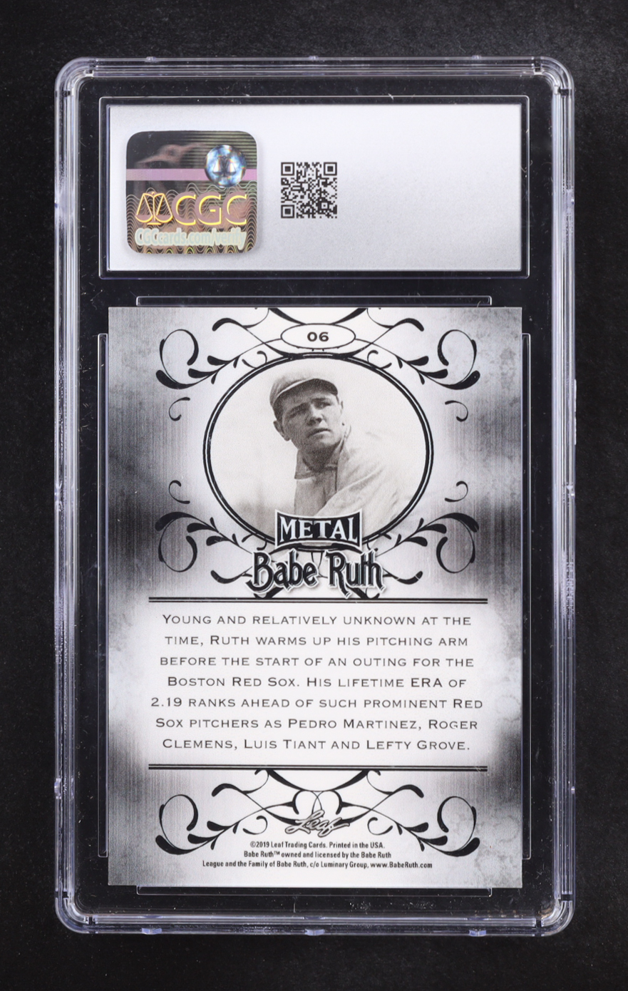 Babe Ruth 2019 Leaf Metal Babe Ruth Collection #6 (CGC 8.5) at PristineAuction.com Babe Ruth 2019 Leaf Metal Babe Ruth Collection #6 (CGC 8.5) at PristineAuction.com