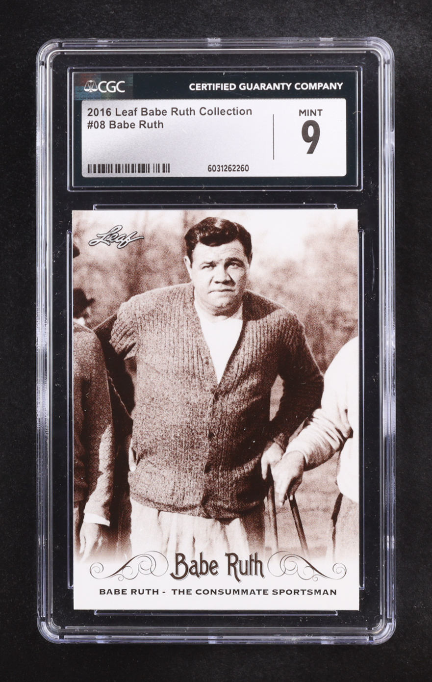 Babe Ruth 2016 Leaf Babe Ruth Collection #8 (CGC 9) at PristineAuction.com Babe Ruth 2016 Leaf Babe Ruth Collection #8 (CGC 9) at PristineAuction.com