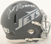 Joe Namath Signed Jets Slate Alternate Speed Mini Helmet (Beckett) at PristineAuction.com