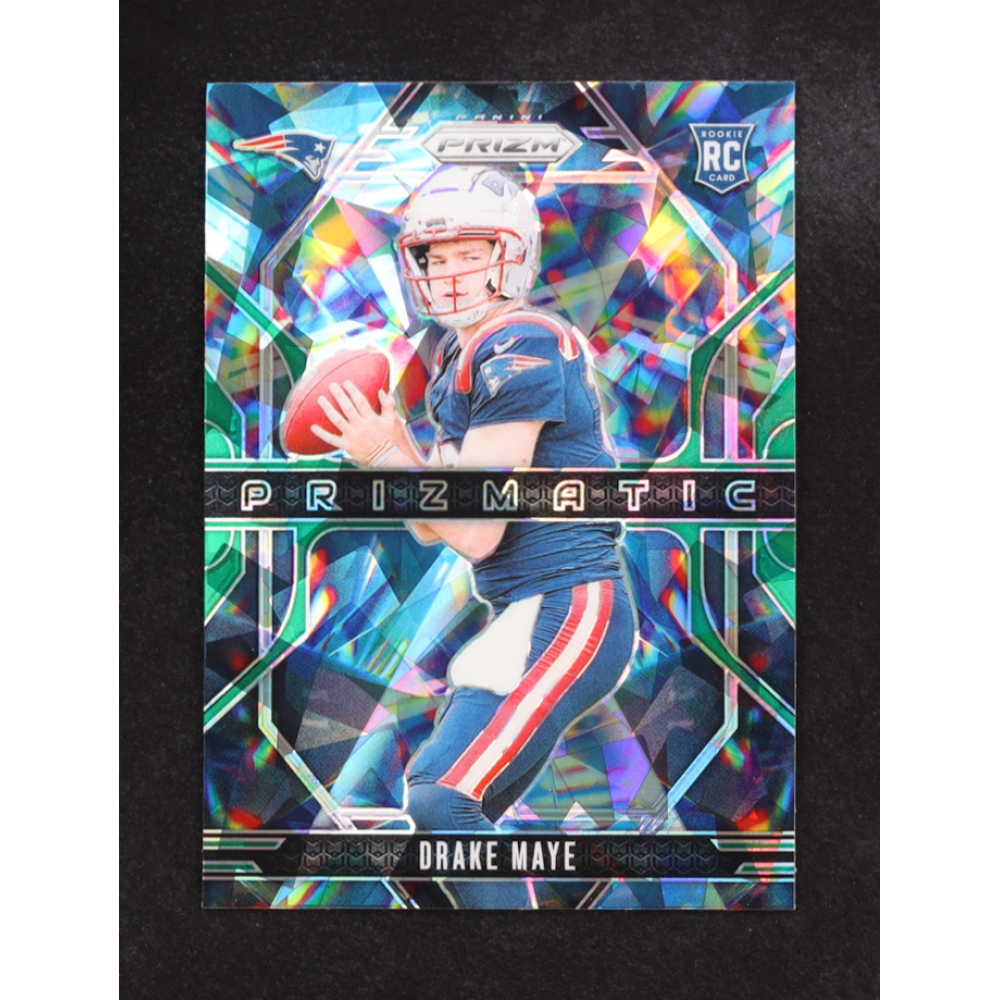 Drake Maye 2024 Panini Prizm Prizmatic Prizms Green Ice #2 RC at PristineAuction.com