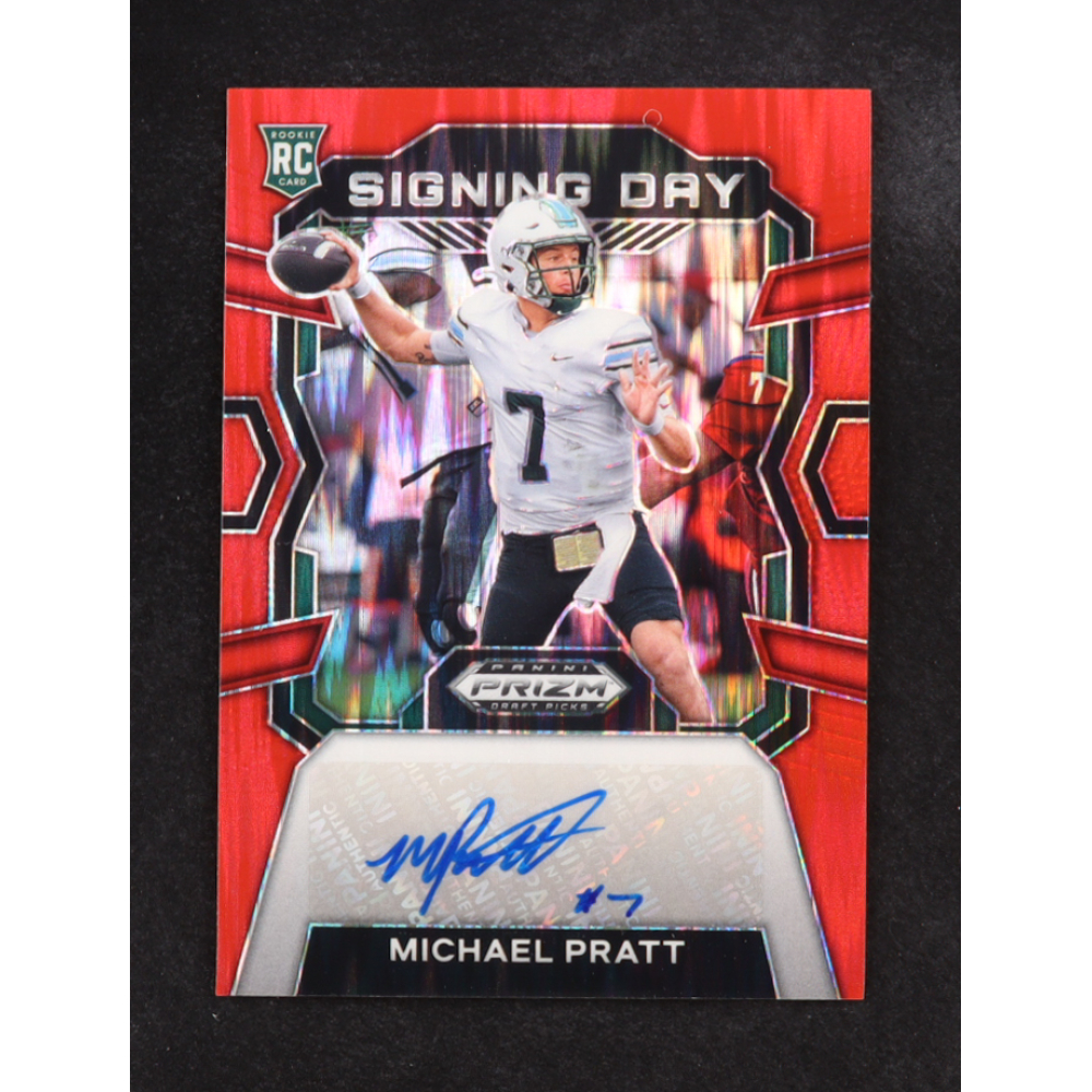 Michael Pratt 2024 Panini Prizm Draft Picks Signing Day Red Flash #40 #2/5 RC at PristineAuction.com