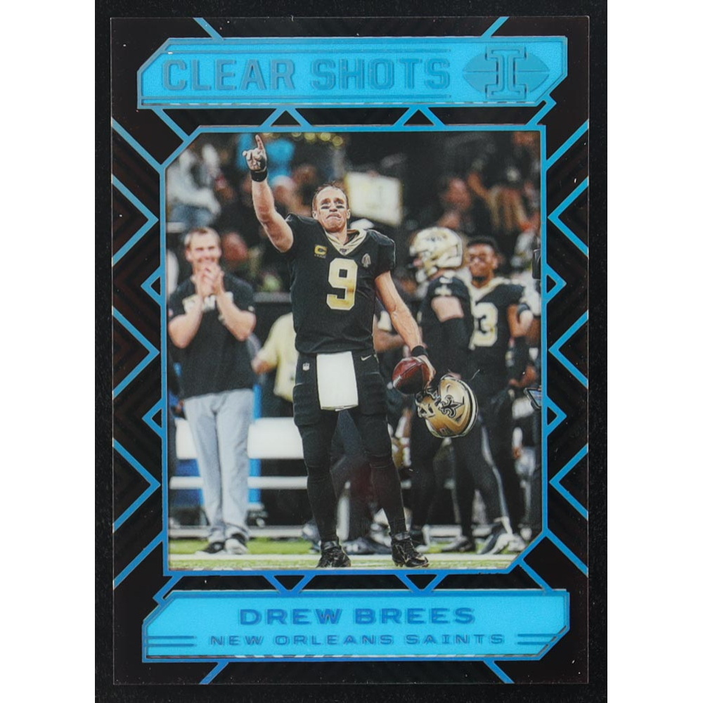 Drew Brees 2020 Panini Illusions Clear Shots Blue #7 #100/299 at PristineAuction.com