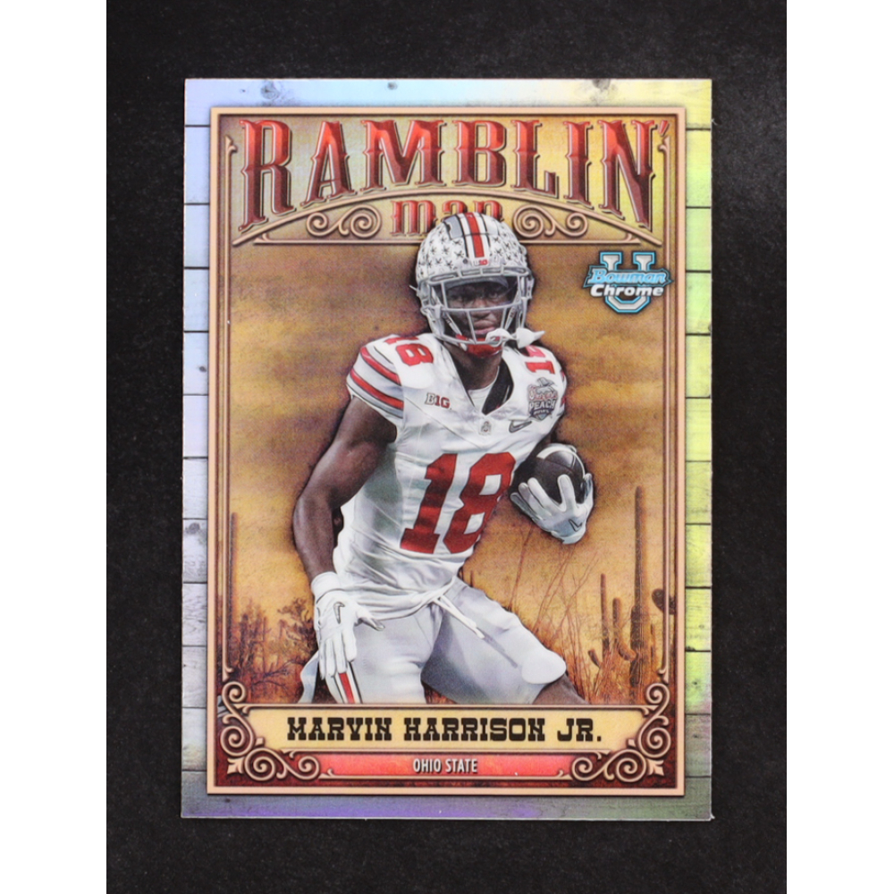 Marvin Harrison Jr. 2023 Bowman Chrome University Ramblin Man #RM13 RC at PristineAuction.com