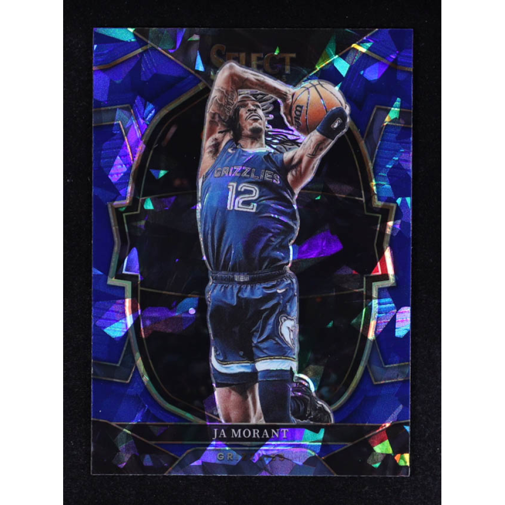 Ja Morant 2022-23 Select Prizms Blue Cracked Ice #58 at PristineAuction.com