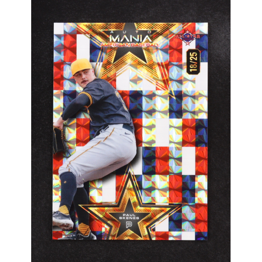 Paul Skenes 2024 Wild Card AutoMania Star Flag Spinner #AMASPS3 #13/25 RC at PristineAuction.com