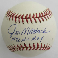 Jon Matlack Signed ONL Baseball Inscribed "1972 N.L. R.O.Y." (JSA) at PristineAuction.com