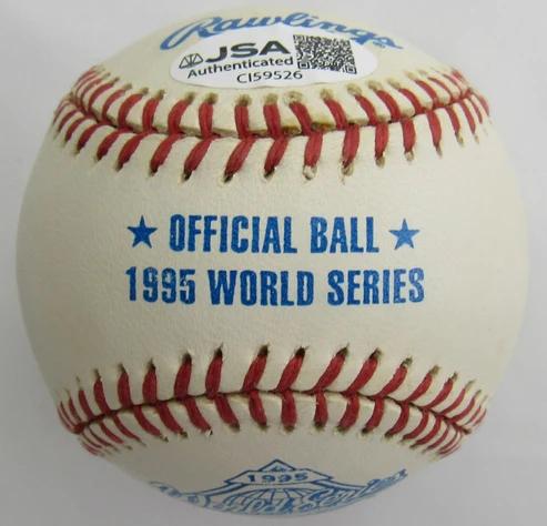 Ryan Klesko Signed 1995 World Series Baseball (JSA) at PristineAuction.com Ryan Klesko Signed 1995 World Series Baseball (JSA) at PristineAuction.com