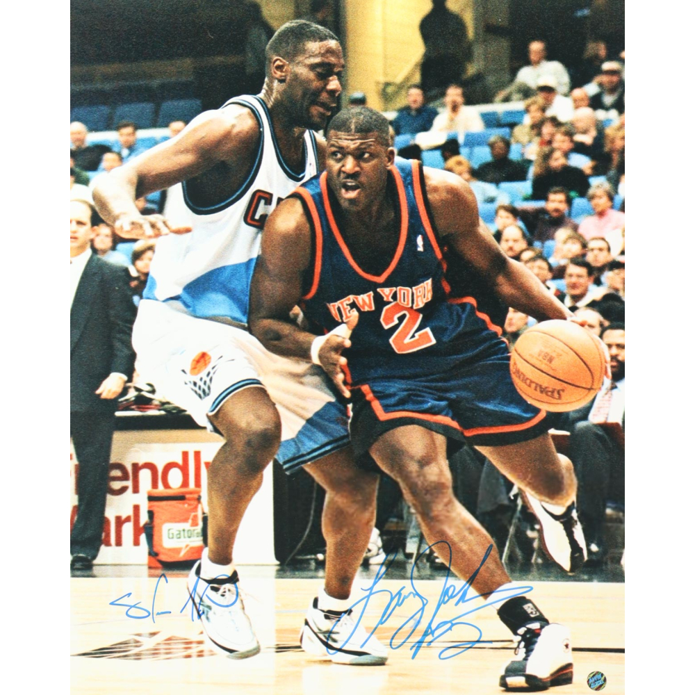 Shawn Kemp & Larry Johnson Signed 16x20 Photo (AWM) at PristineAuction.com