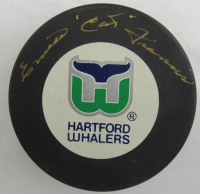 Emile Francis Signed Whalers Logo Hockey Puck (JSA) at PristineAuction.com
