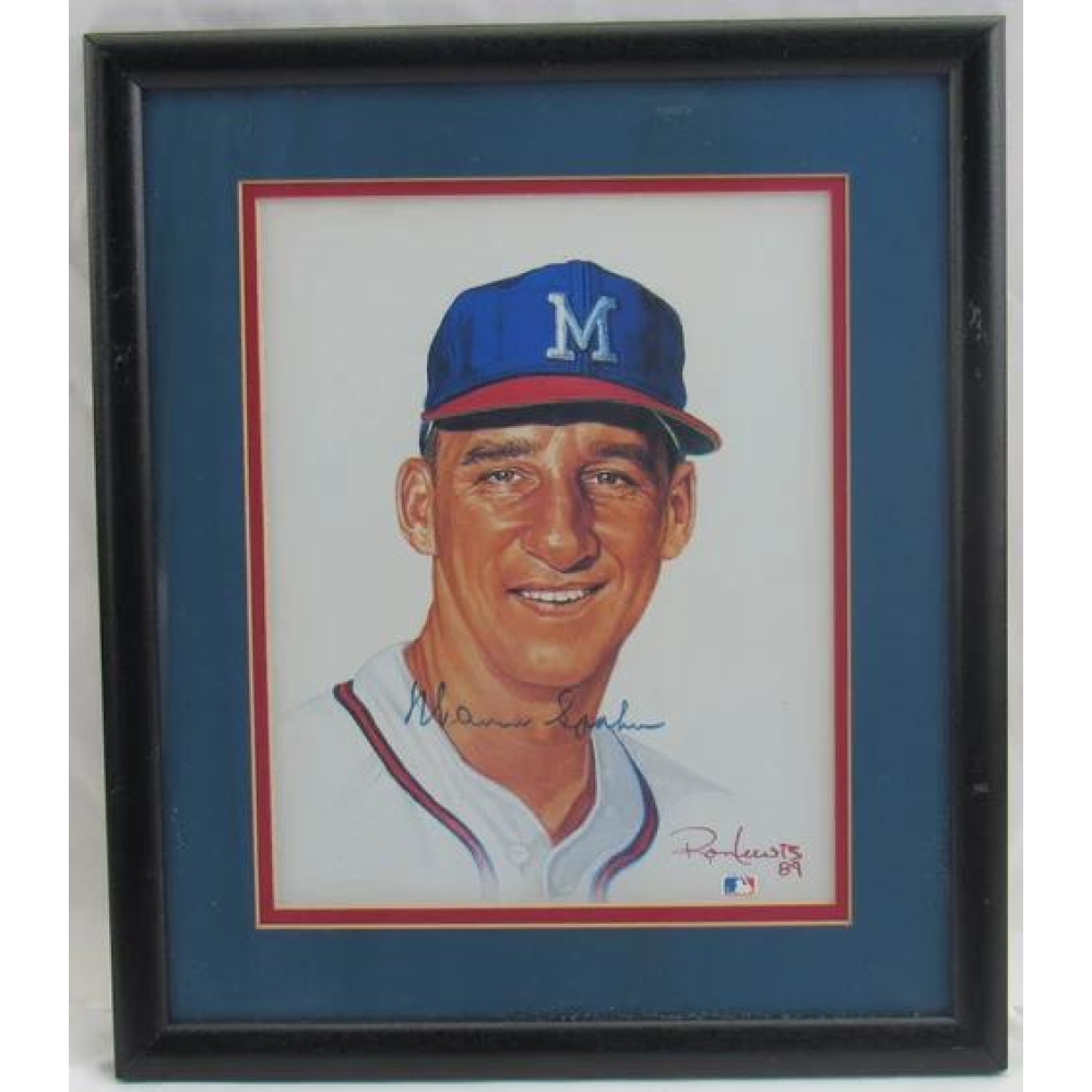 Warren Spahn Signed Braves Custom Framed Photo (JSA) at PristineAuction.com