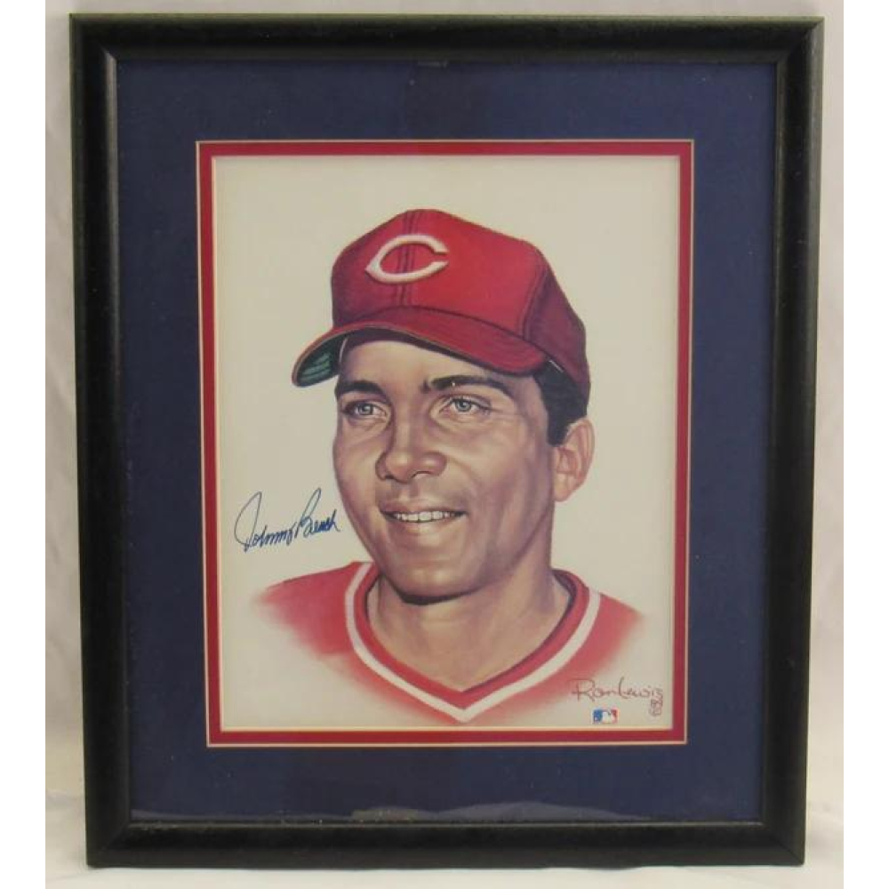 Johnny Bench Signed Reds Custom Framed Photo (JSA) at PristineAuction.com