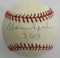 Warren Spahn Signed ONL Baseball Inscribed "363" (JSA) at PristineAuction.com