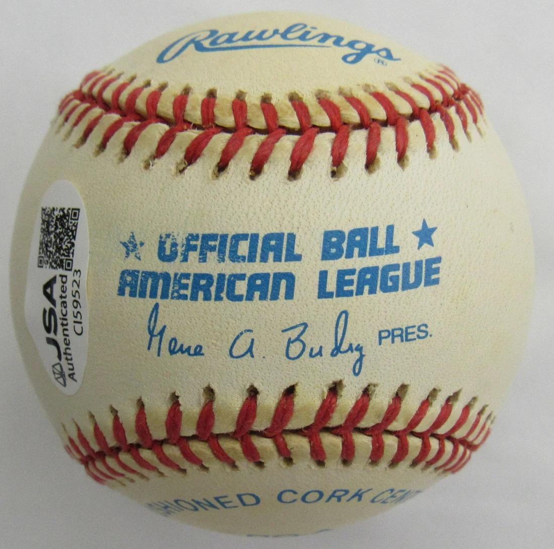 Jim "Catfish" Hunter Signed OAL Baseball (JSA) at PristineAuction.com Jim "Catfish" Hunter Signed OAL Baseball (JSA) at PristineAuction.com